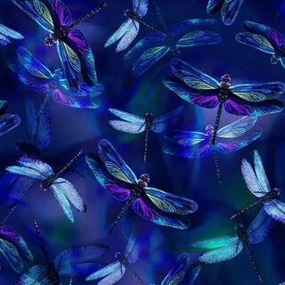 Dragonflies Sapphire Digital Print