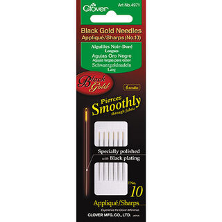 Clover Black Gold Applique Sharps Size 10